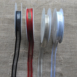 Wired Edge Metallic Ribbon