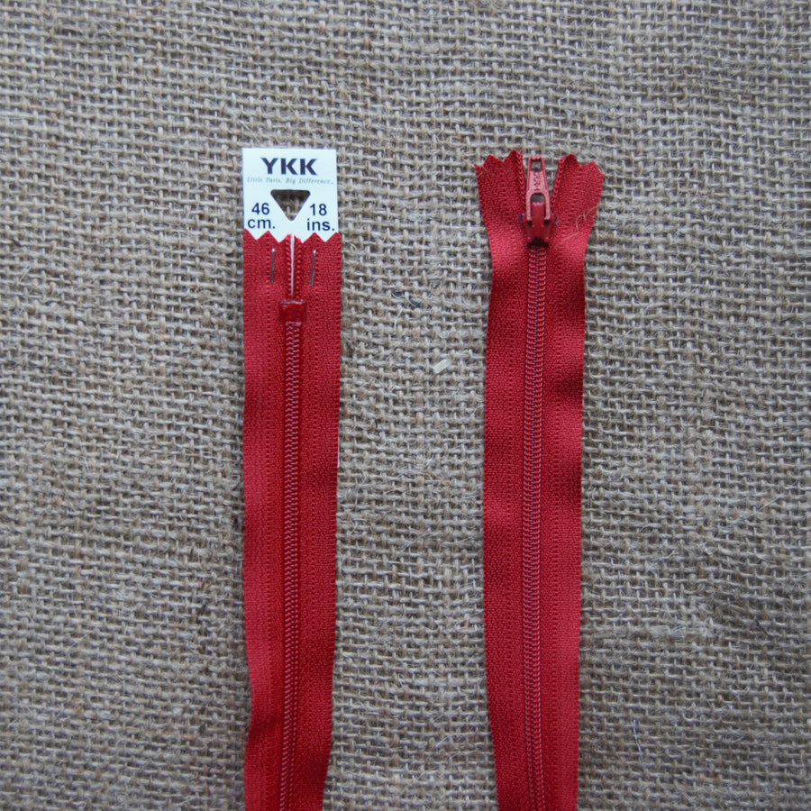 YKK Nylon Skirt and Dress Zips ( red )
